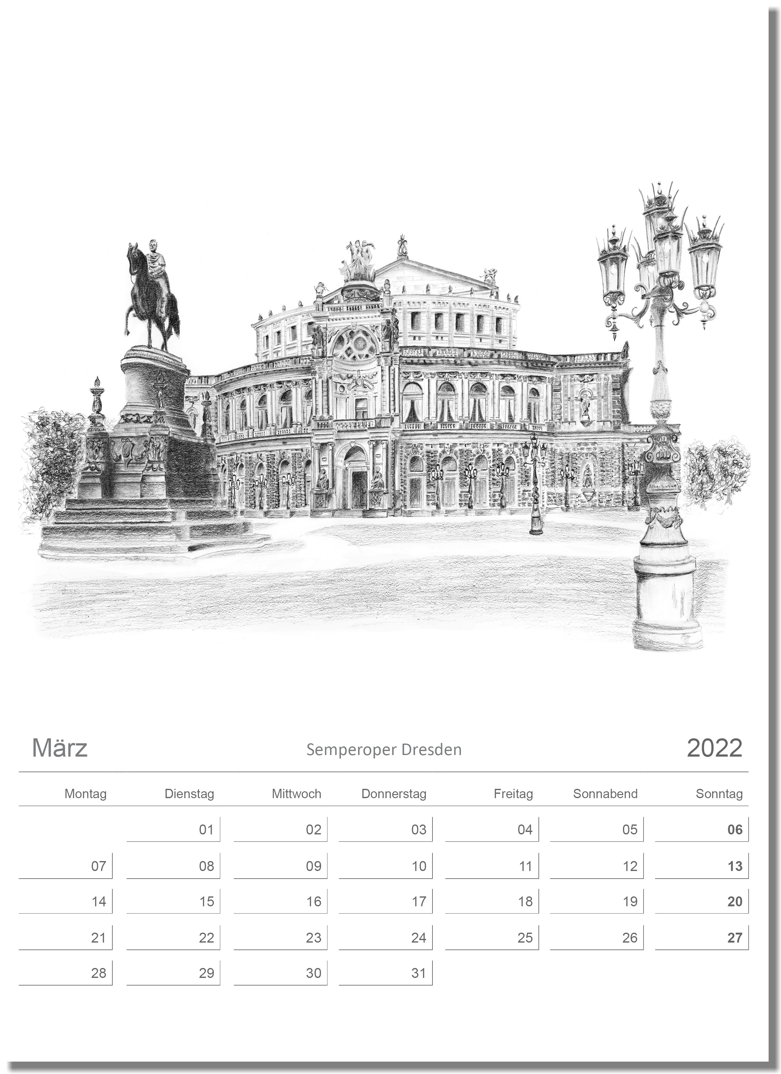 Kalender Dresden März 2022